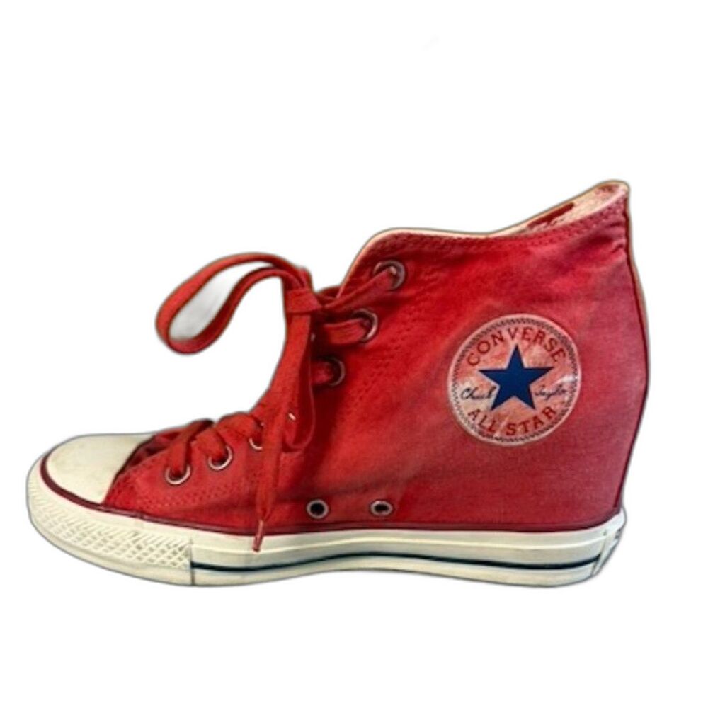 Converse Chuck Taylor All Star Wedge High Top Sneakers Women’s 9 Red Distressed